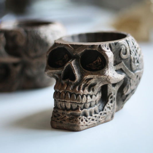 Celtic Skull Flowerpot - Unique Handmade Skull Succulent Planter