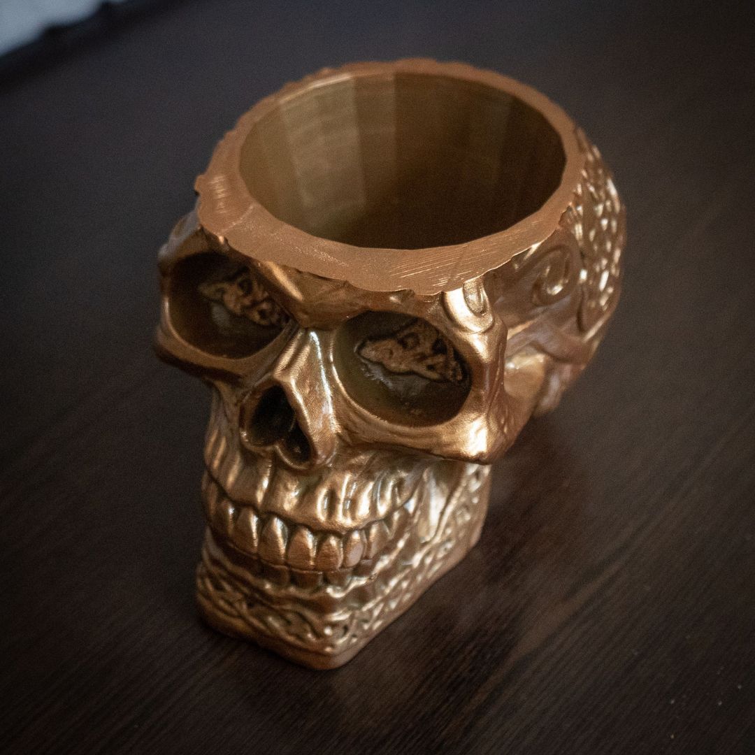 Celtic Skull Flowerpot - Unique Handmade Skull Succulent Planter