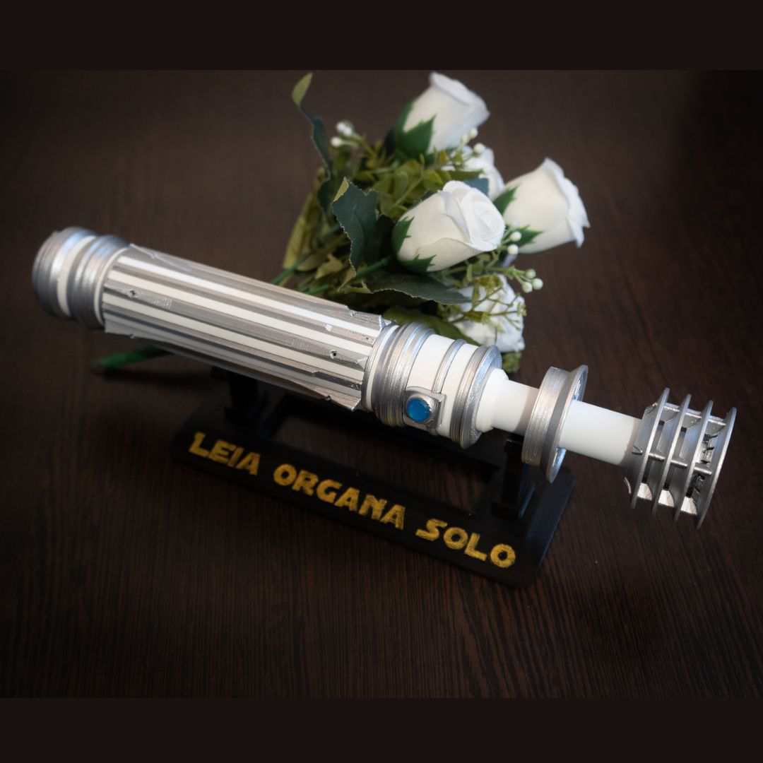 White Star Wars Bridal Bouquet Holder | Wedding Bouquet Lightsaber Holder | Leia Lightsaber Bouquet Holder | star wars wedding - 3DPrintProps