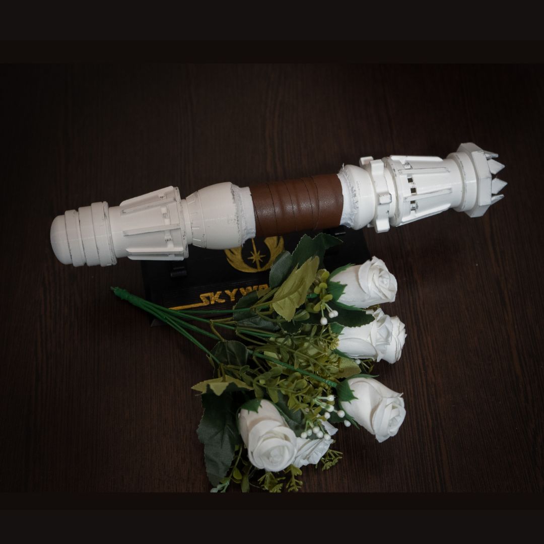 Star Wars Wedding white Rey Lightsaber Bouquet Holder