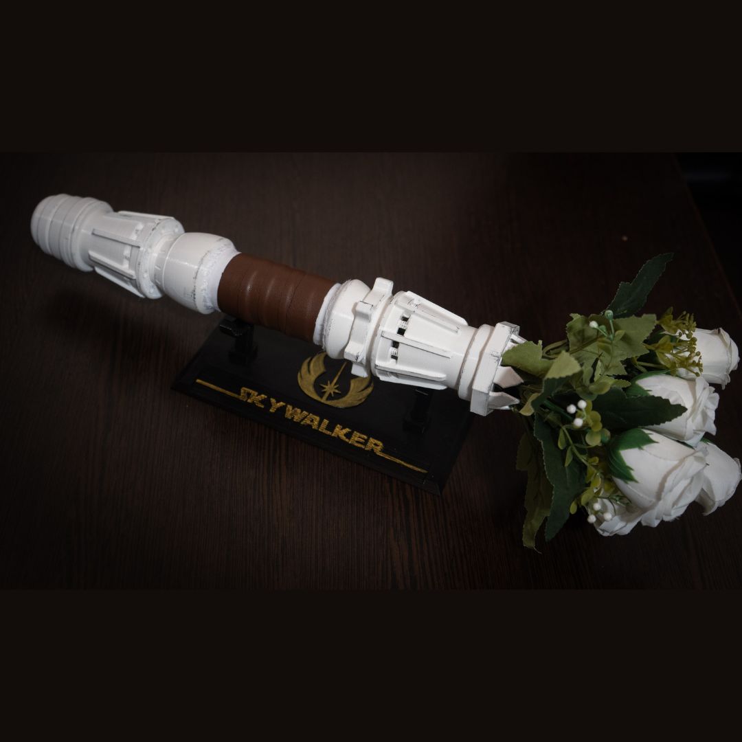 Star Wars Wedding white Rey Lightsaber Bouquet Holder