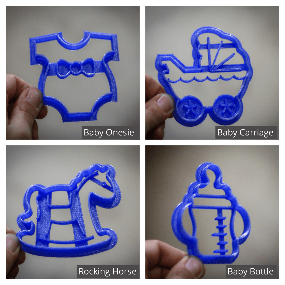 Baby Carriage, Baby Onesie, Baby Bottle, Rocking Horse Cookie Cutter - 3DPrintProps