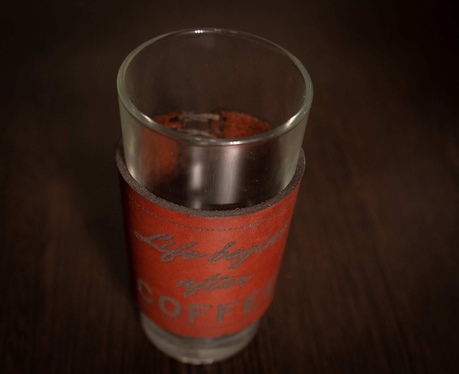 Coffee Glass with Leather wrap - 3DPrintProps