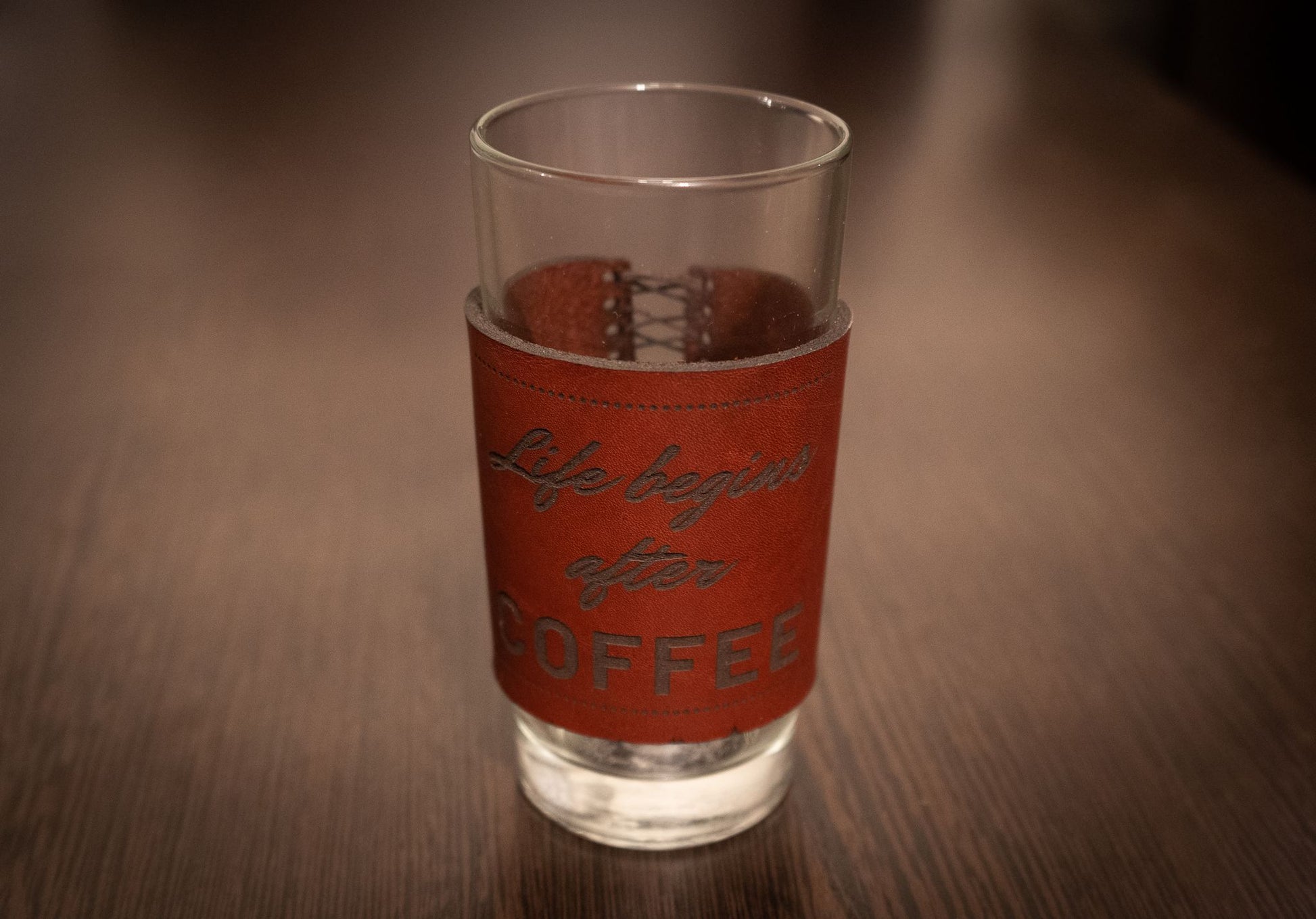 Coffee Glass with Leather wrap - 3DPrintProps
