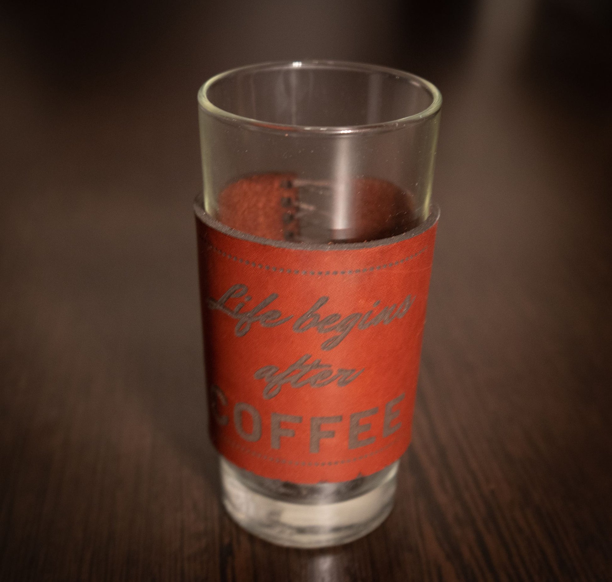 Coffee Glass with Leather wrap - 3DPrintProps