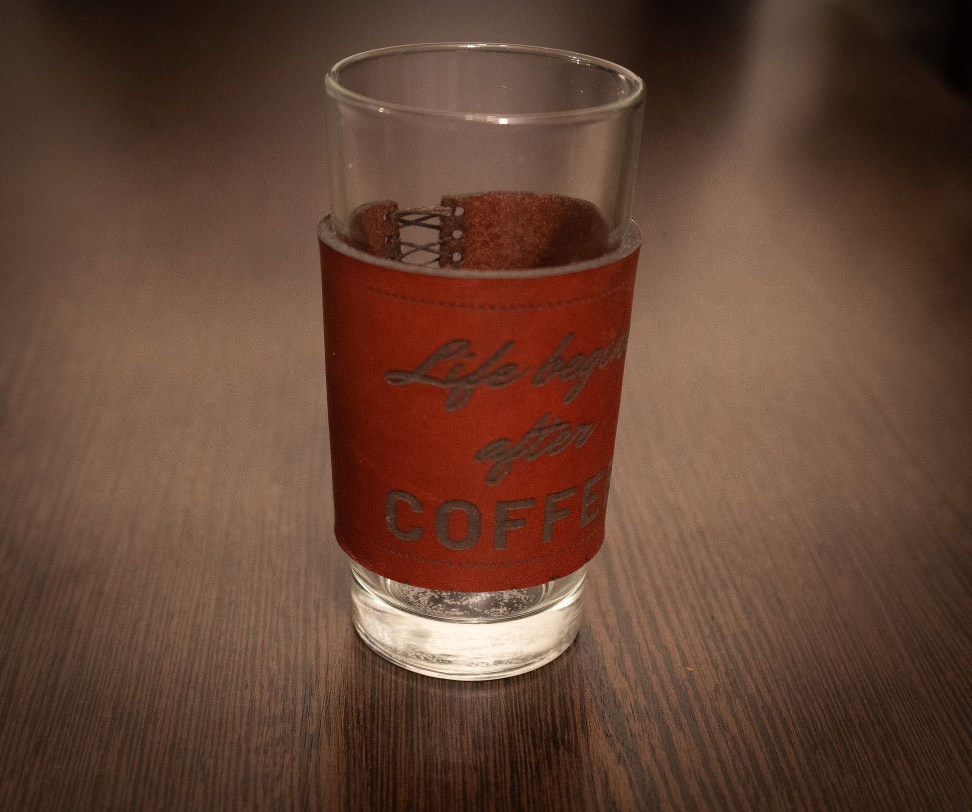 Coffee Glass with Leather wrap - 3DPrintProps