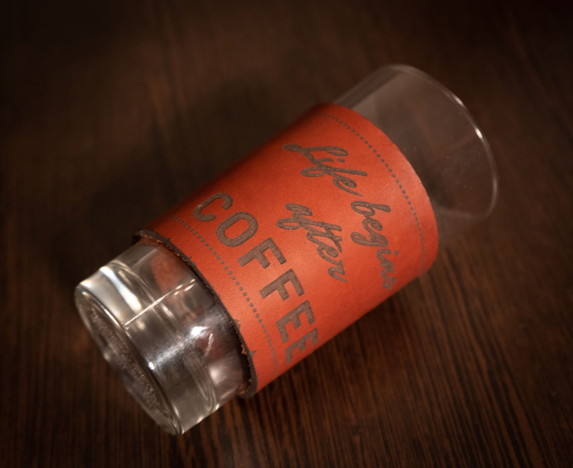 Coffee Glass with Leather wrap - 3DPrintProps