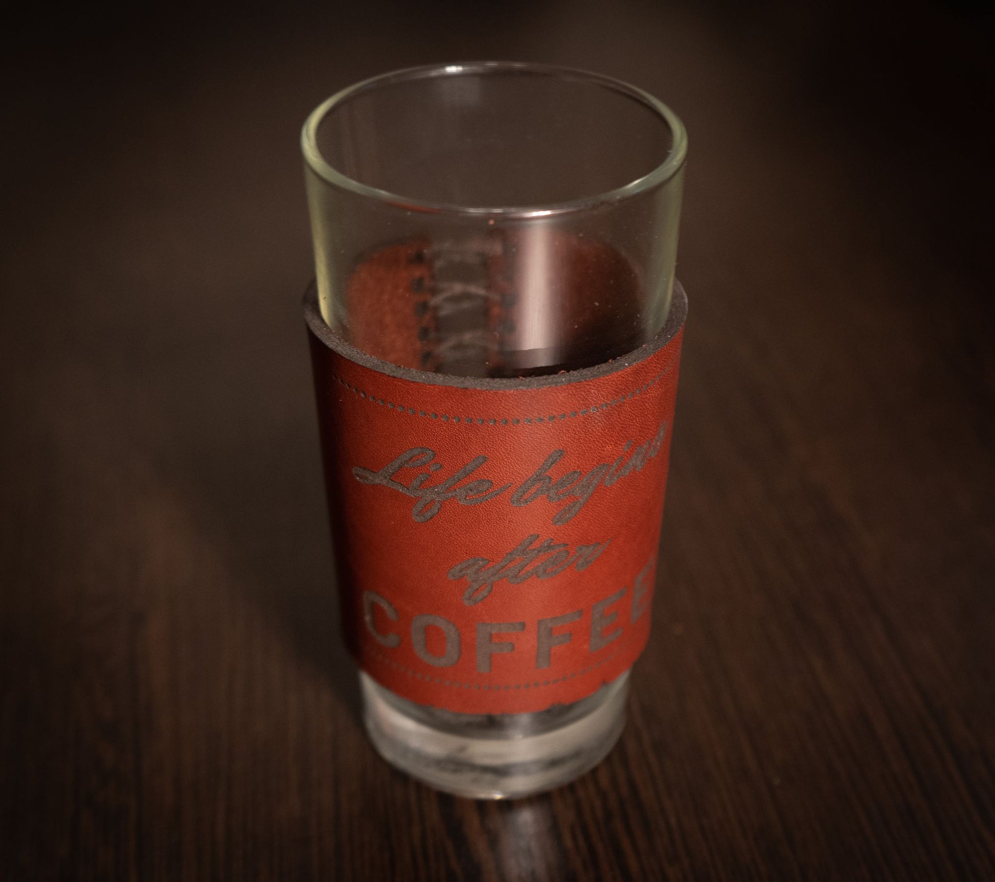 Coffee Glass with Leather wrap - 3DPrintProps