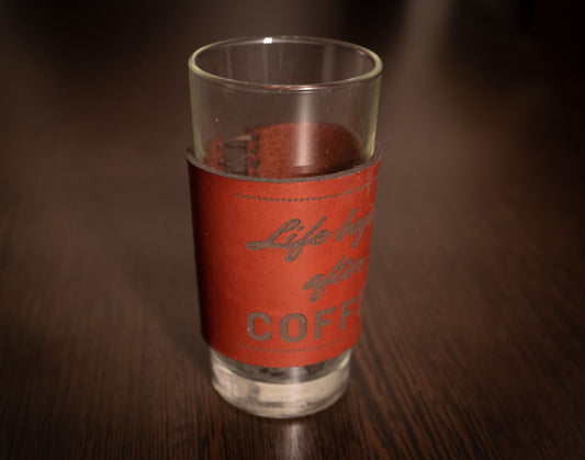 Coffee Glass with Leather wrap - 3DPrintProps