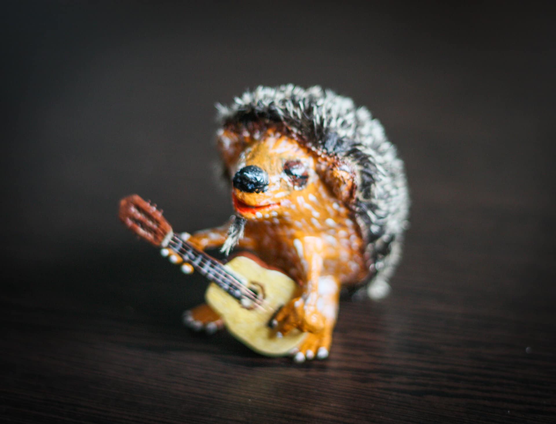 Hedgehog with a guitar ooak art doll - 3DPrintProps