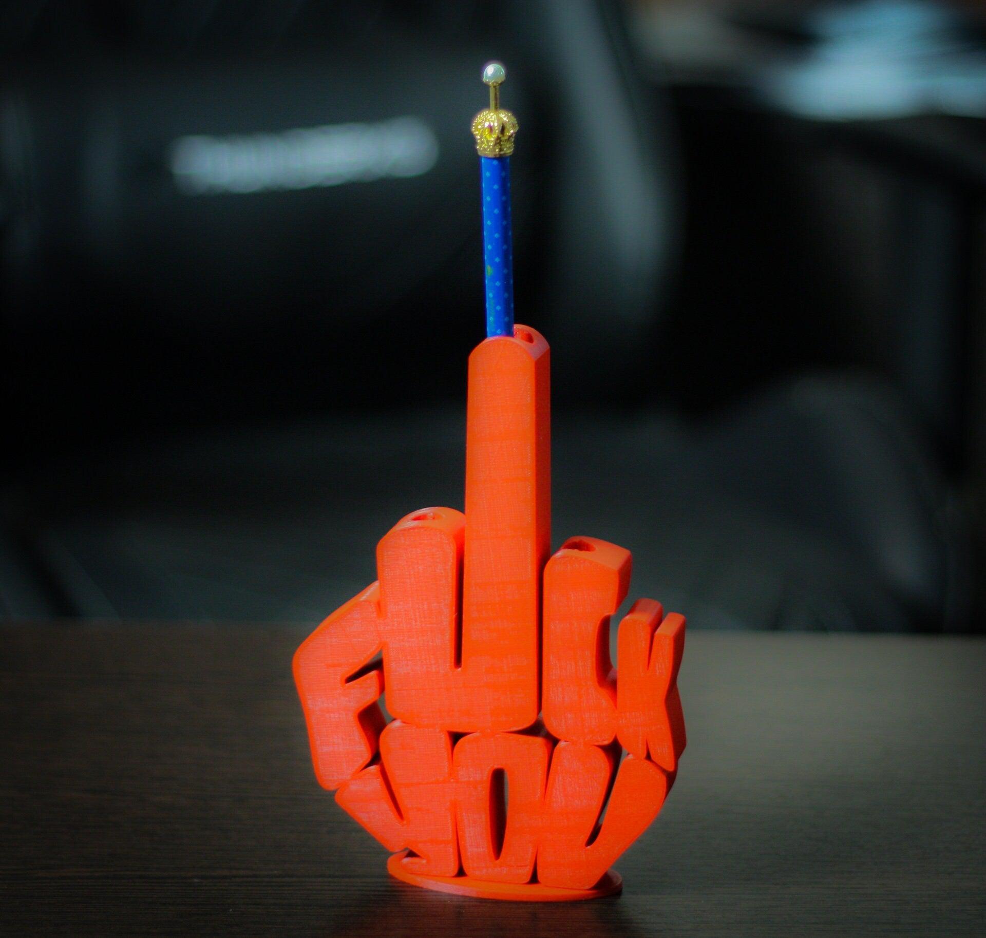 Middle finger pencil holder | pen cup for desk - 3DPrintProps