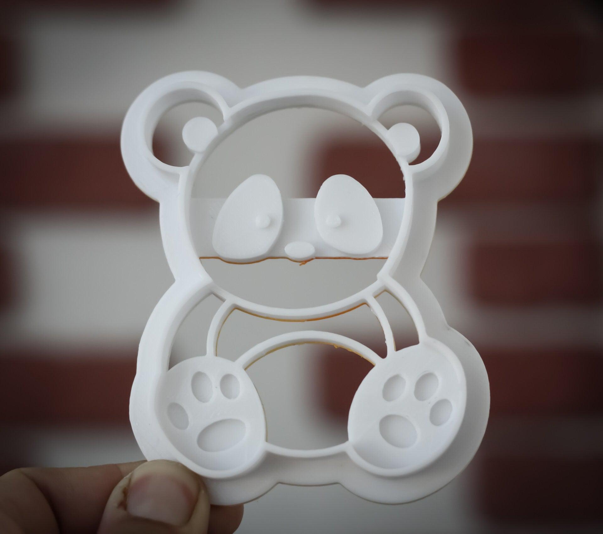 Panda cookie cutter | animal cookie stamp | cute bear 3d cookie cutter - 3DPrintProps