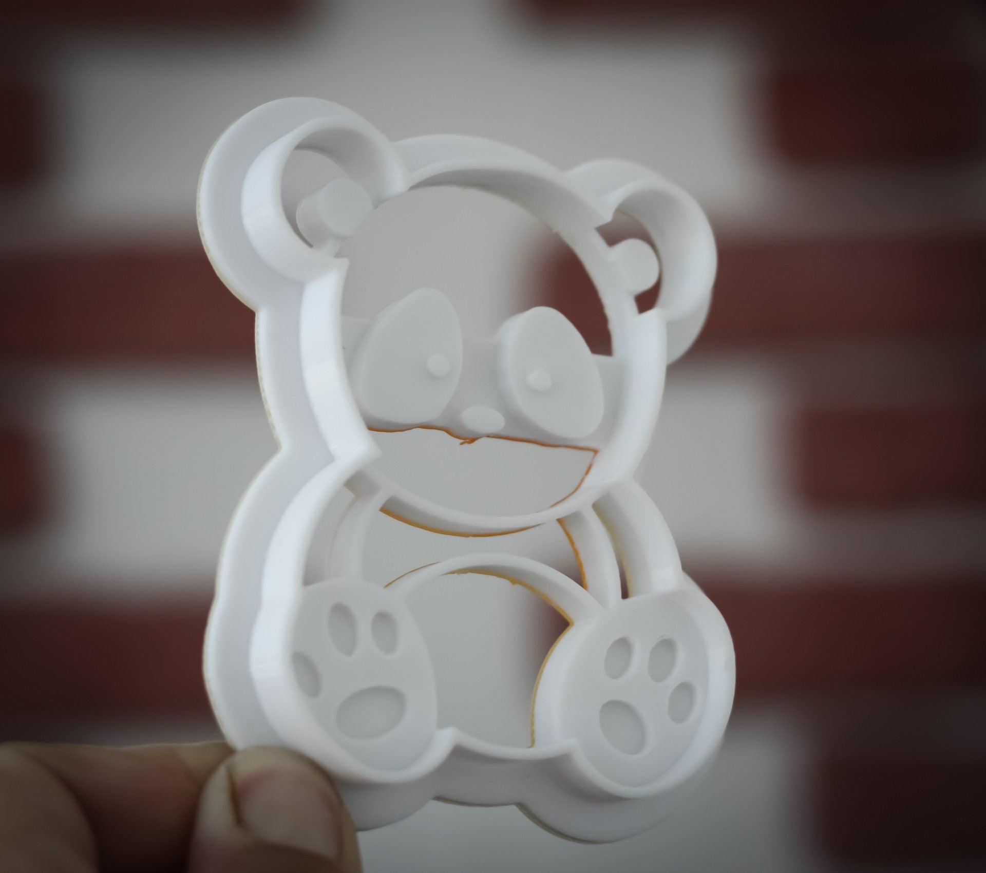 Panda cookie cutter | animal cookie stamp | cute bear 3d cookie cutter - 3DPrintProps