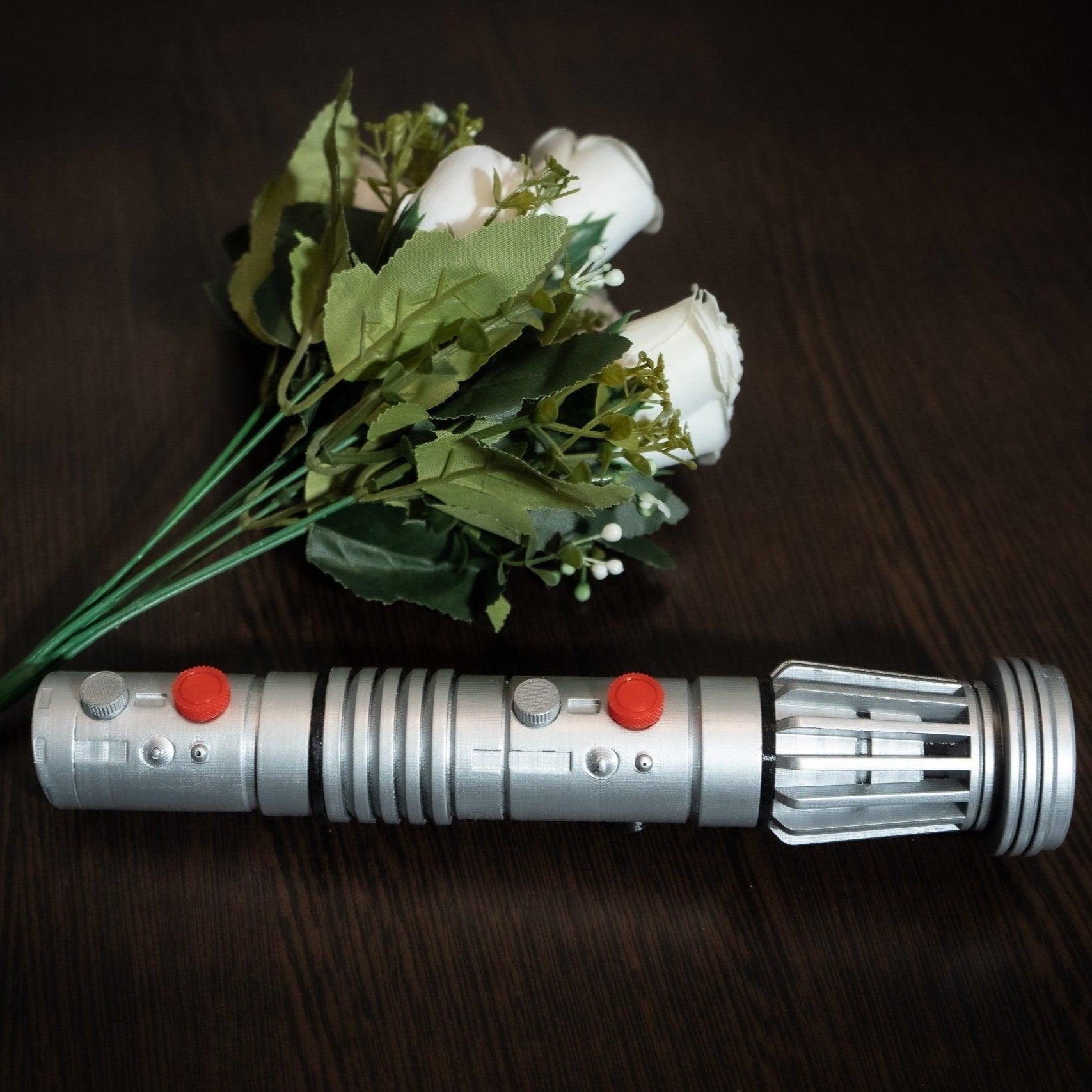 Star Wars Inspired Bridal Bouquet Holder | Wedding Bouquet Lightsaber Holder | Darth Maul Lightsaber Bouquet Holder | star wars wedding - 3DPrintProps