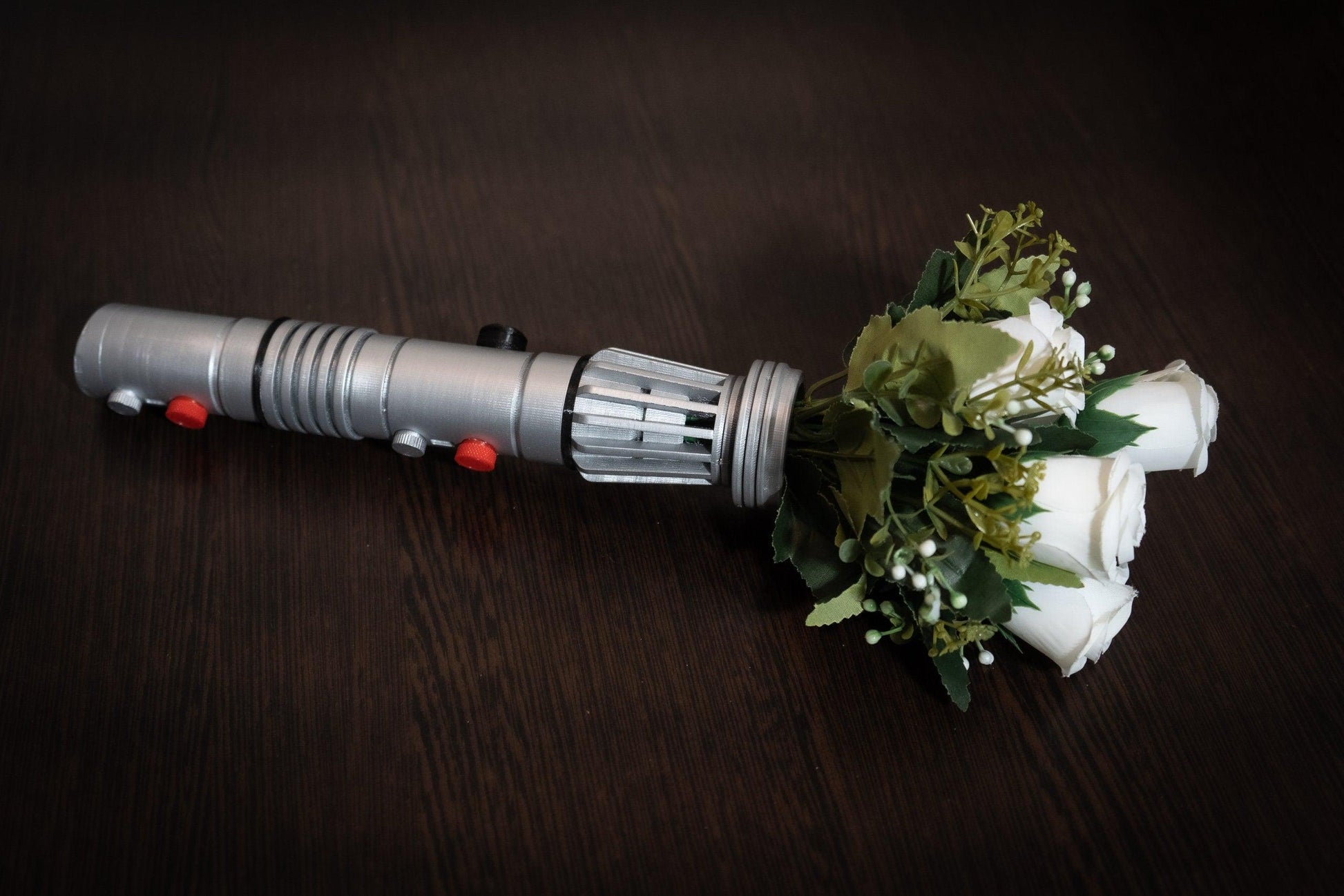 Star Wars Inspired Bridal Bouquet Holder | Wedding Bouquet Lightsaber Holder | Darth Maul Lightsaber Bouquet Holder | star wars wedding - 3DPrintProps