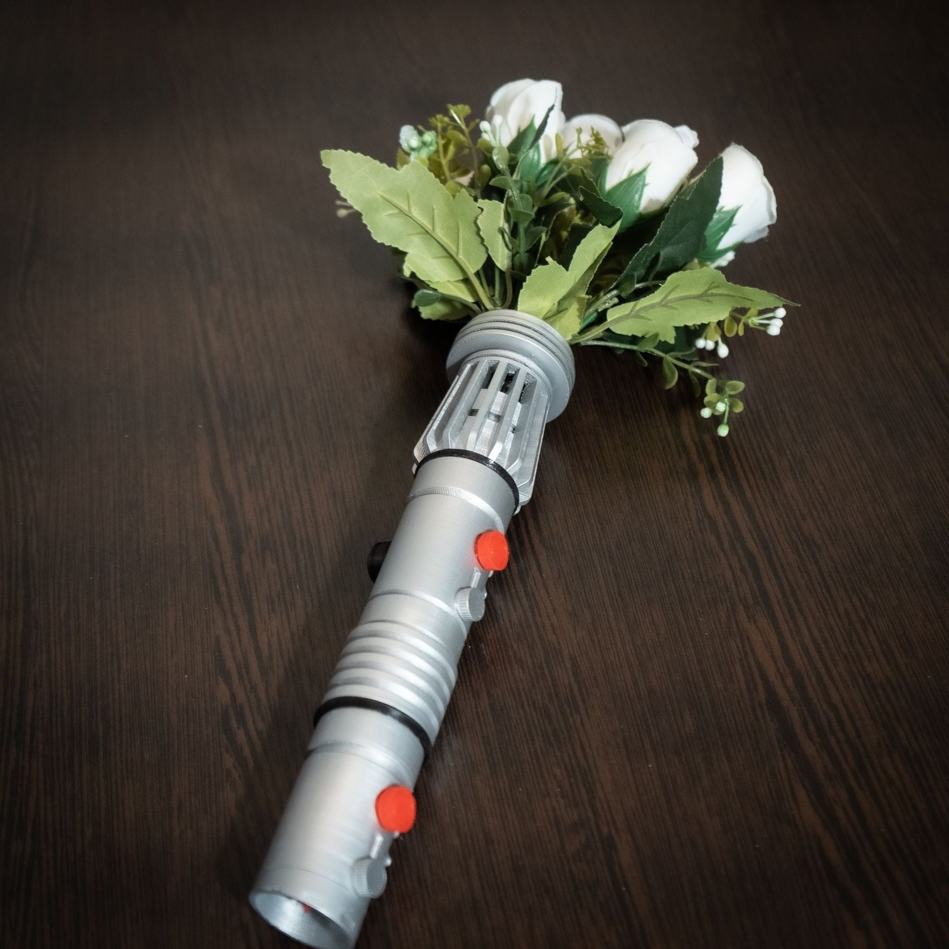 Star Wars Inspired Bridal Bouquet Holder | Wedding Bouquet Lightsaber Holder | Darth Maul Lightsaber Bouquet Holder | star wars wedding - 3DPrintProps