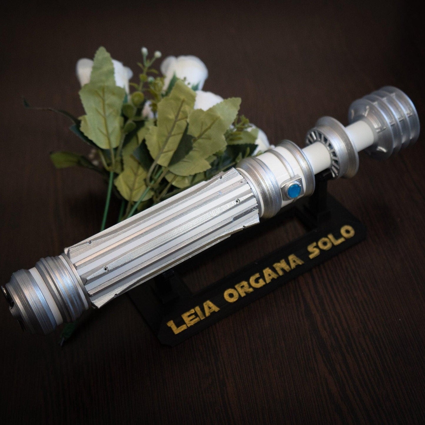 Star Wars Inspired Bridal Bouquet Holder White | Wedding Bouquet Lightsaber Holder | Leia Lightsaber Bouquet Holder | star wars wedding - 3DPrintProps