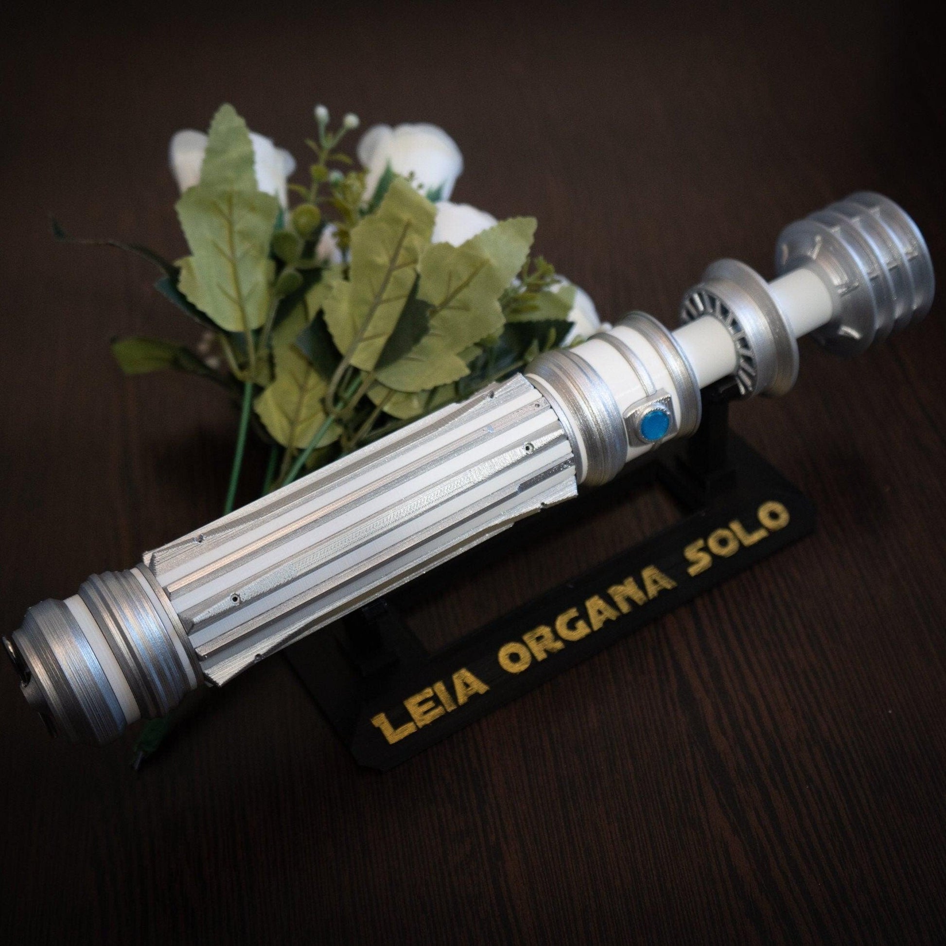 Star Wars Inspired Bridal Bouquet Holder White | Wedding Bouquet Lightsaber Holder | Leia Lightsaber Bouquet Holder | star wars wedding - 3DPrintProps
