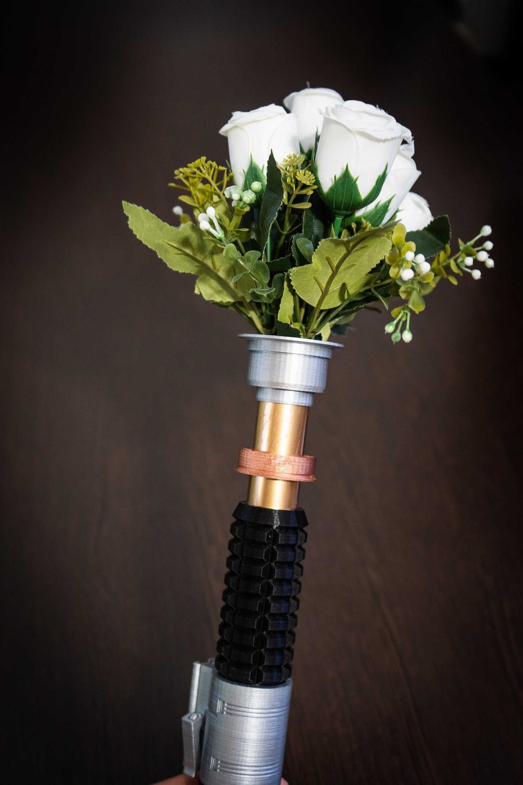 Star Wars Inspired Obi-Wan Kenobi's Lightsaber Bridal Bouquet Holder | Wedding Bouquet Lightsaber Holder | star wars wedding - 3DPrintProps