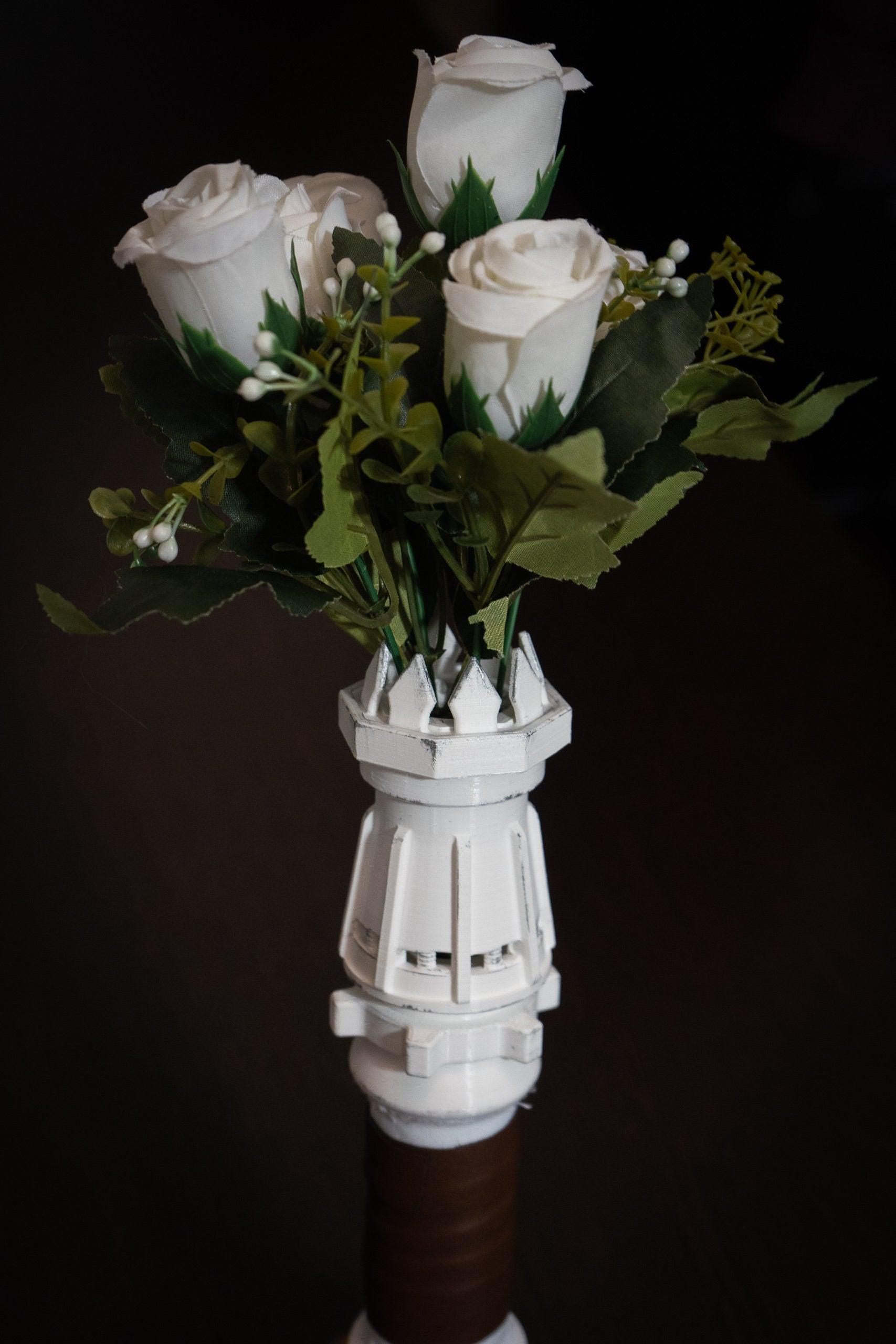 Star Wars Wedding white Rey Lightsaber Bouquet Holder  | star wars wedding - 3DPrintProps