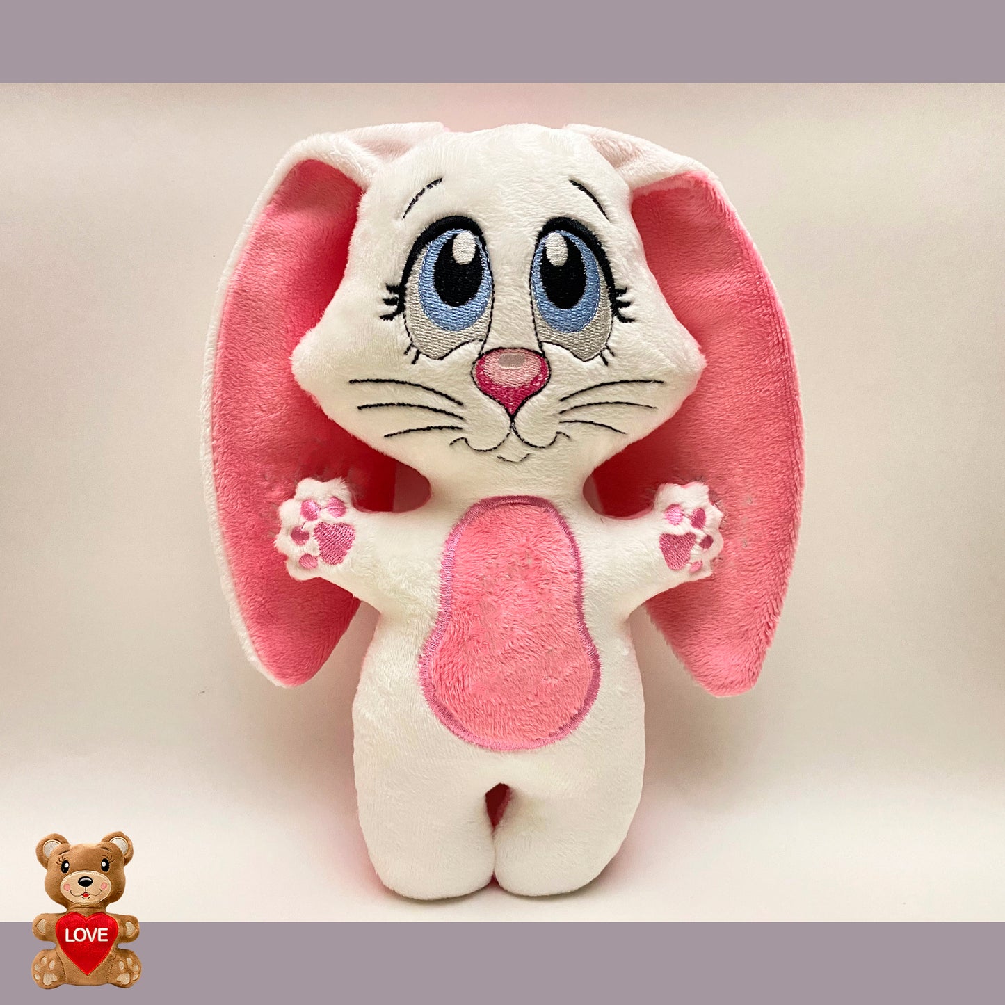 Personalised embroidery Plush Soft Toy Bunny Rabbit ,Super cute personalised soft plush toy, Personalised Gift, Unique Personalized Birthday Gifts , Custom Gifts For Children