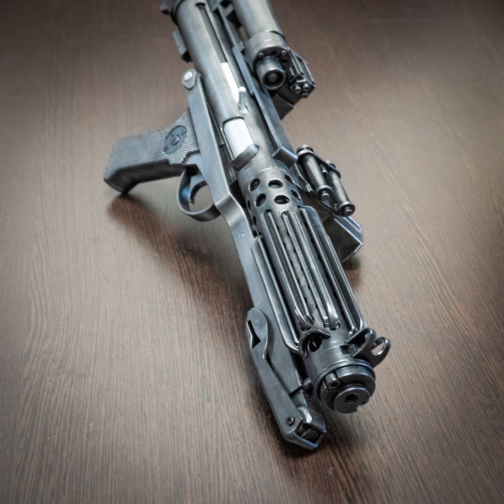 Toy gun on a wooden surface