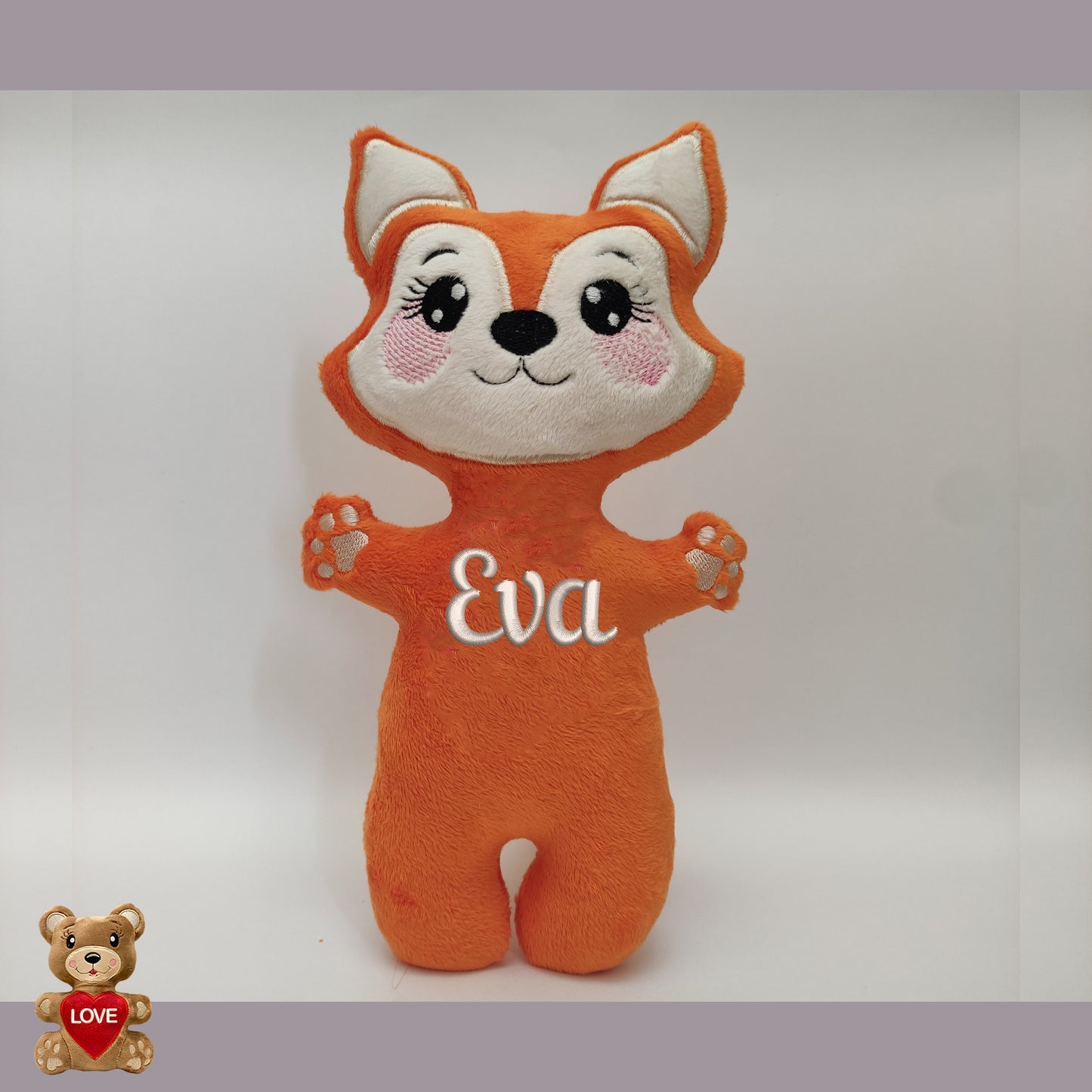 Personalized Cute Fox Toy Soft Plush Toy ,Super cute personalised soft plush toy, Personalised Gift