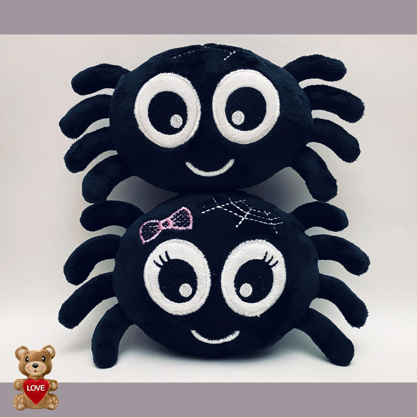 Halloween cute black stuffed spider toy in the Hoop