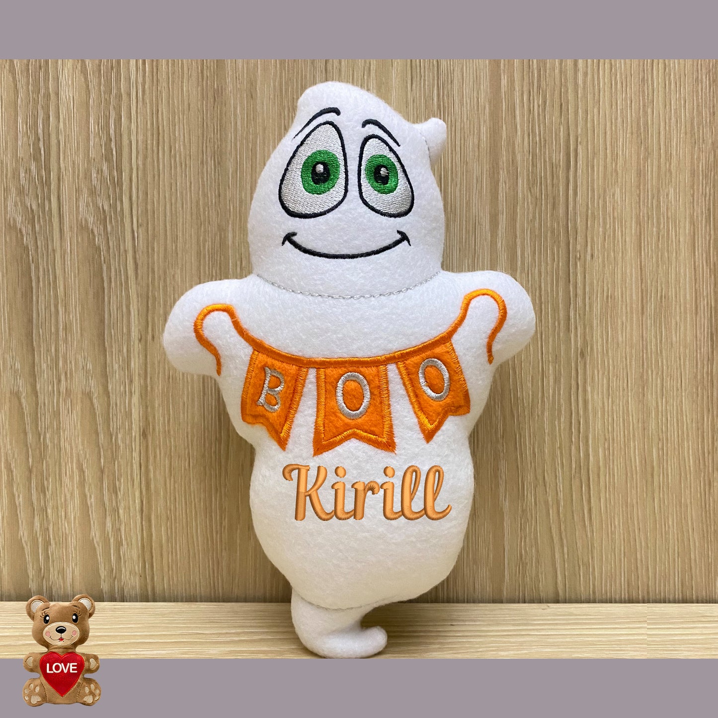 Personalised embroidery Plush Soft Toy Ghost ,Super cute personalised soft plush toy, Personalised Gift, Unique Personalized Birthday Gifts , Custom Gifts For Children