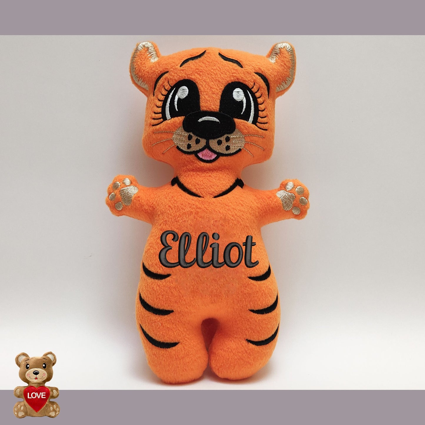 ITH Cute Tiger toy soft stuffed  in the Hoop 