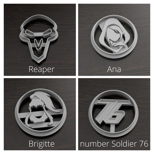OW Cookie Cutter : Reaper , Ana , Brigitte , Soldier 76 