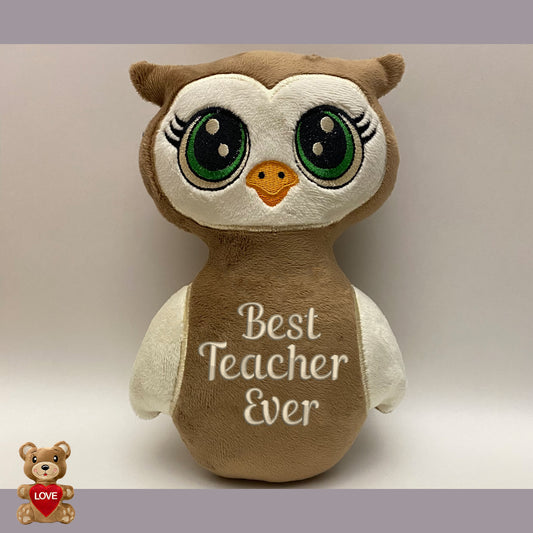 Personalised Ovl Stuffed Toy Best Teacher Ever ,Super cute personalised soft plush toy, Personalised Gift, Unique Personalized Birthday Gifts , Custom Gifts For Children
