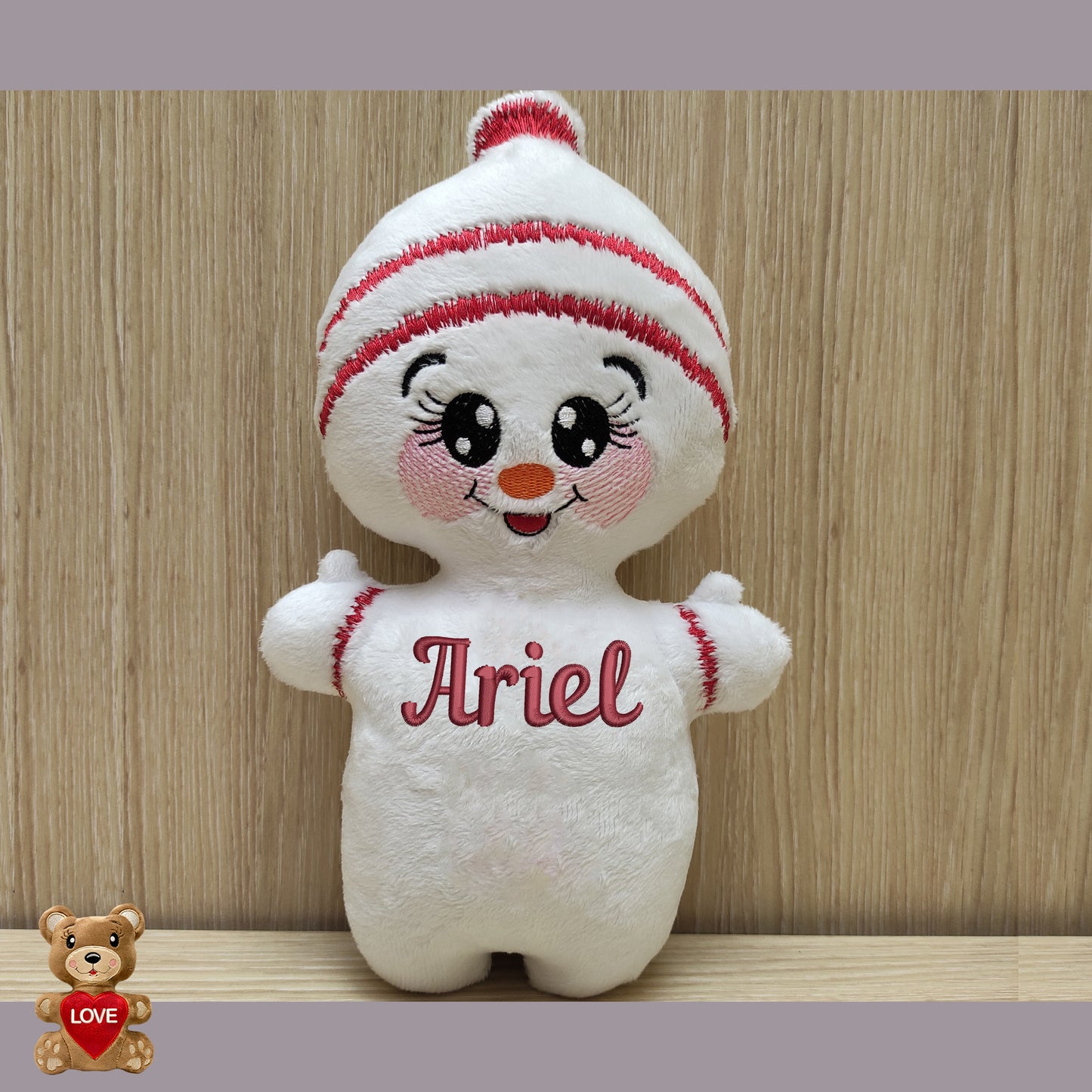 Personalised embroidery Plush Soft Toy Christmas Snowman ,Super cute personalised soft plush toy, Personalised Gift, Unique Personalized Birthday Gifts , Custom Gifts For Children