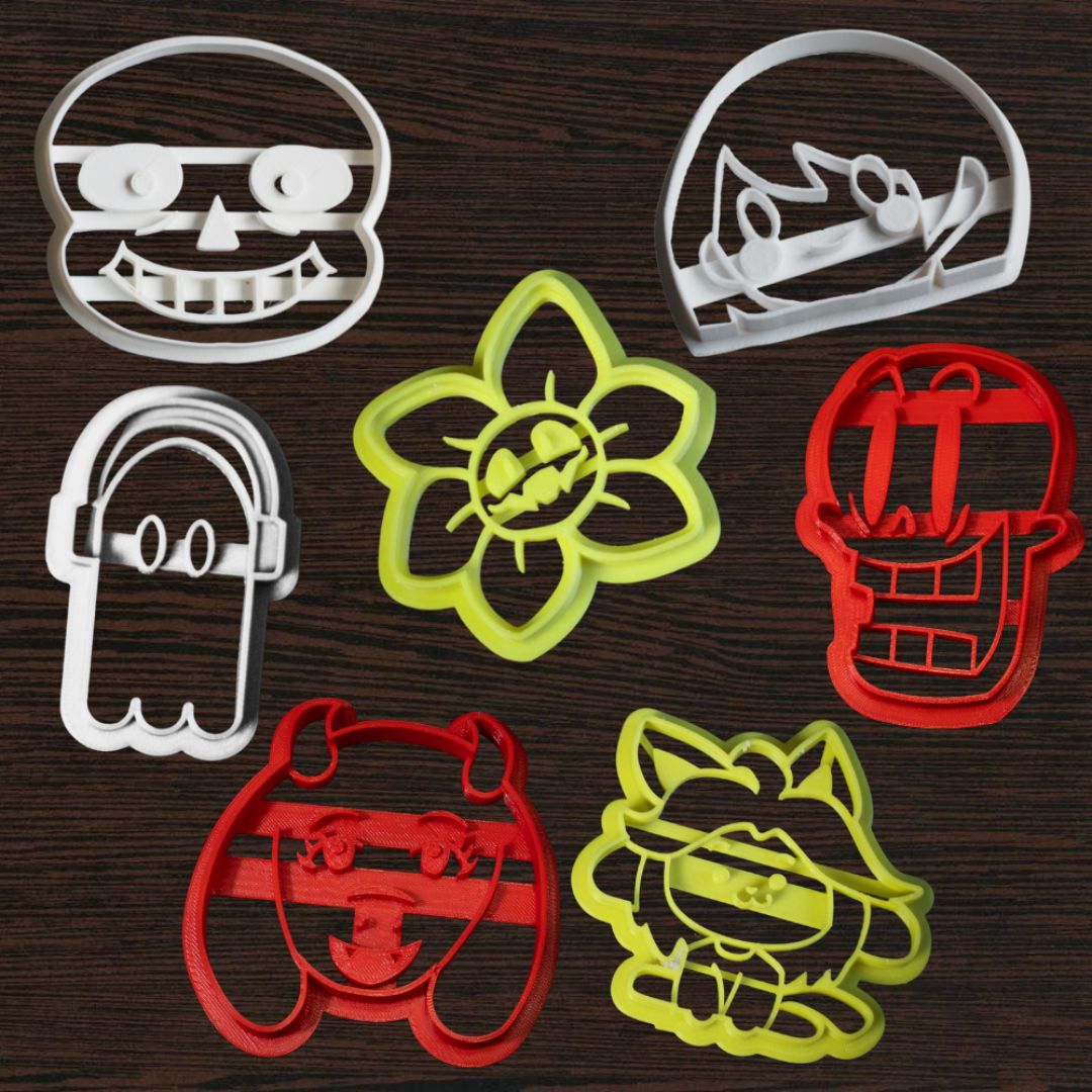 Undertale Cookie Cutters: Sans, Papyrus, Toriel , Flowey, Chara, Temmie, Napstablok 