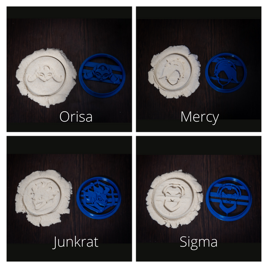 Cookie Cutter : Orisa , Junkrat , Sigma , Mercy | OW party | 3d cookie cutters | fondant cutter | biscuit cutters | party cookie cutter