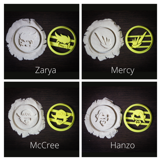 Cookie Cutter : Mercy , McCree , Zarya , Hanzo | OW party | 3d cookie cutters | fondant cutter | biscuit cutters | party cookie cutter