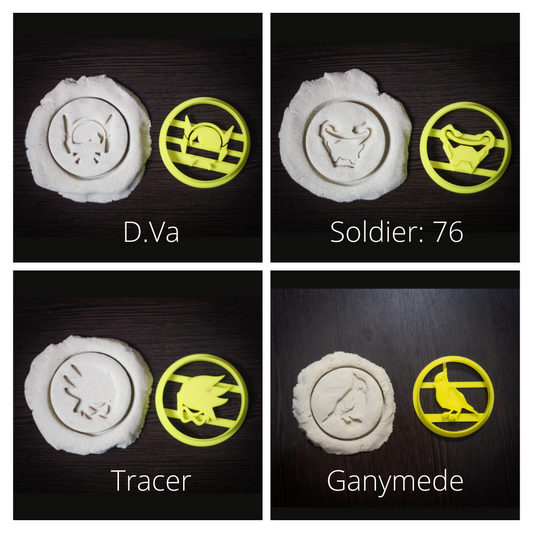 D.Va Tracer Soldier: 76 Ganymede OW Cookie Cutter | vidrogame party | 3d cookie cutters