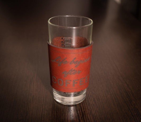 Coffee Glass with Leather wrap - 3DPrintProps