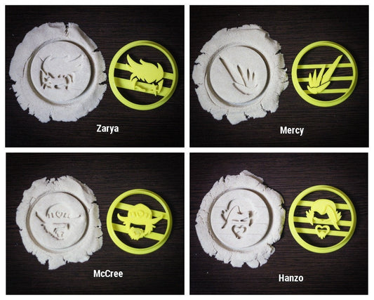 Cookie Cutter : Mercy , McCree , Zarya , Hanzo | OW party | 3d cookie cutters | fondant cutter | biscuit cutters | party cookie cutter - 3DPrintProps
