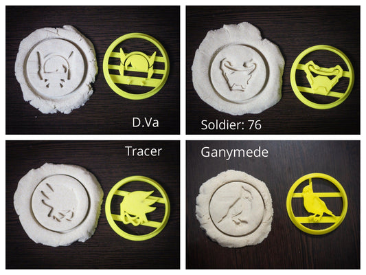 D.Va Tracer Soldier: 76 Ganymede OW Cookie Cutter | vidrogame party | 3d cookie cutters - 3DPrintProps