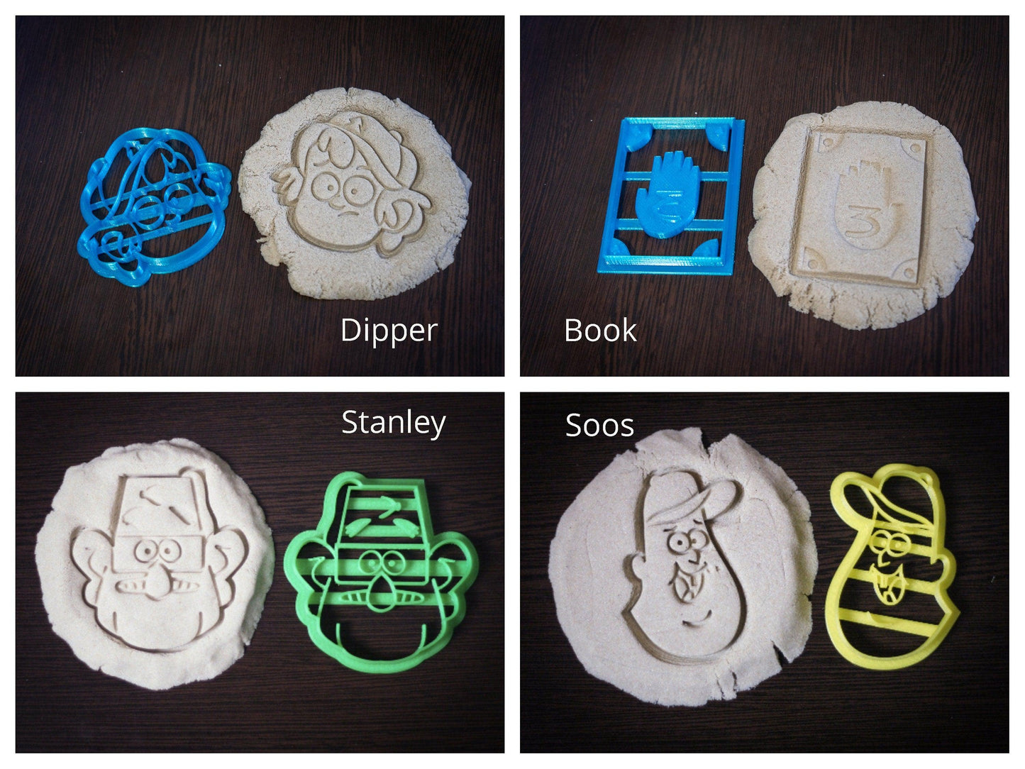 Gravity Falls Cookie Cutters : Dipper, Book, Soos, Stanley - 3DPrintProps