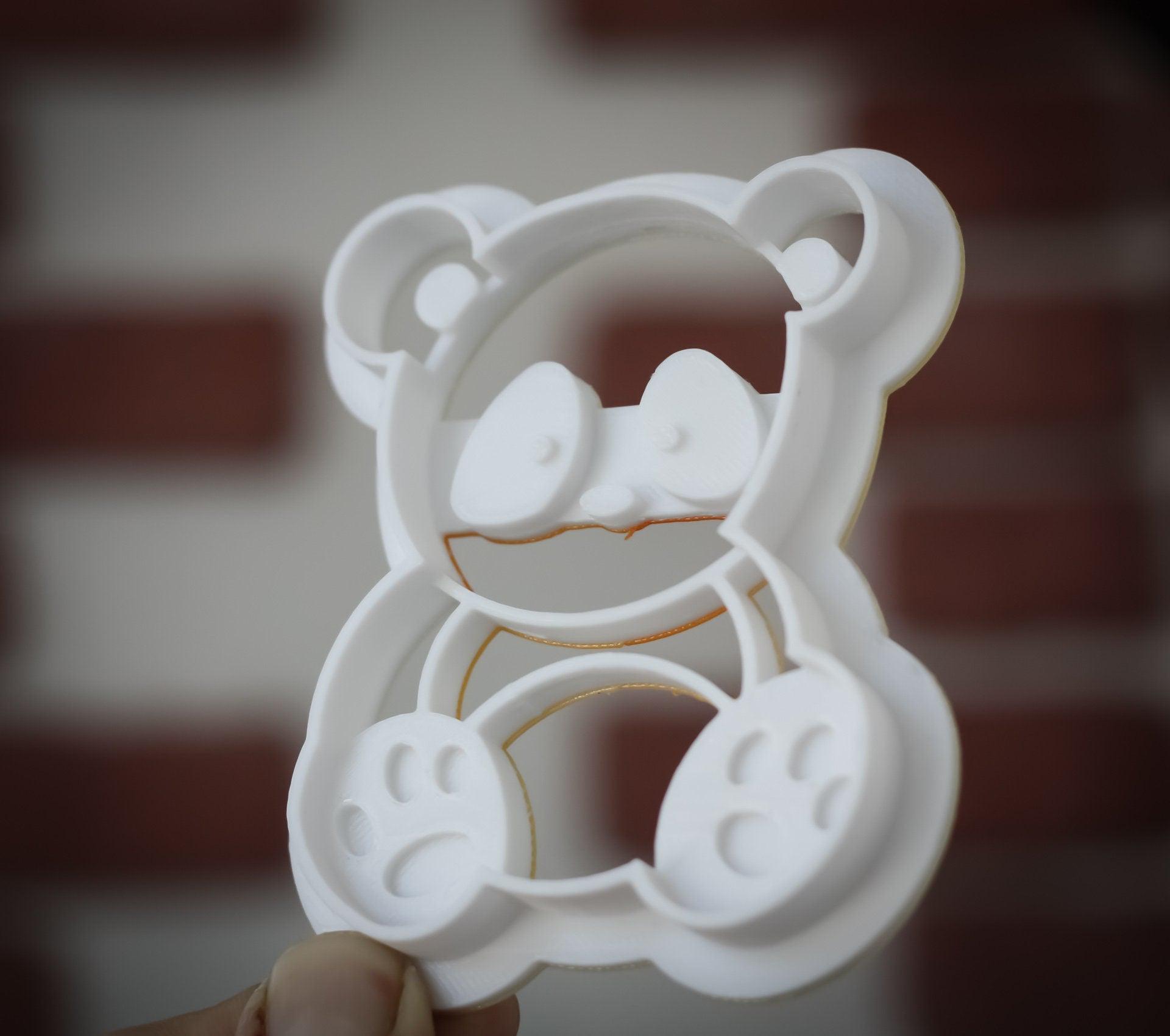 Panda cookie cutter | animal cookie stamp | cute bear 3d cookie cutter - 3DPrintProps
