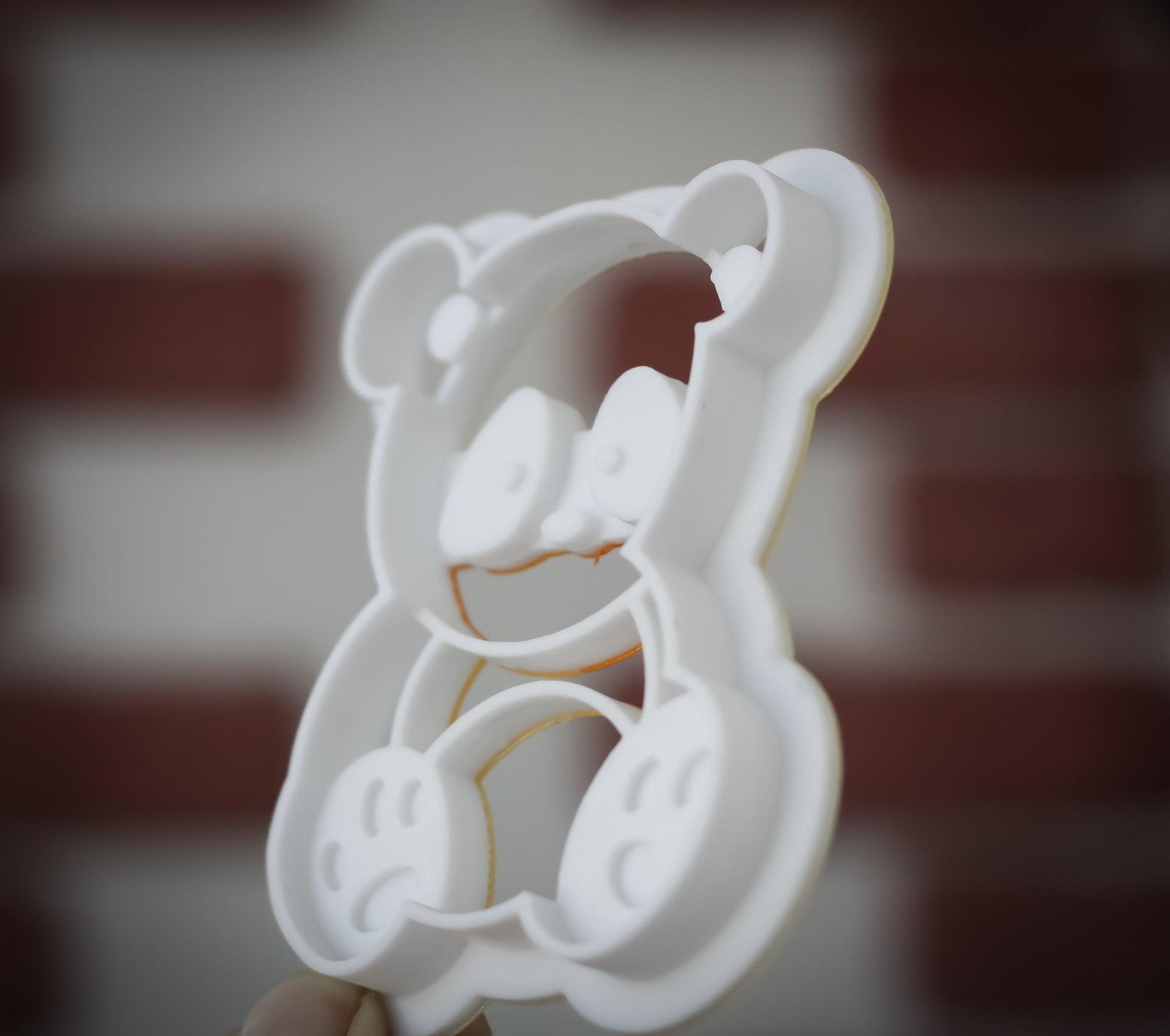 Panda cookie cutter | animal cookie stamp | cute bear 3d cookie cutter - 3DPrintProps