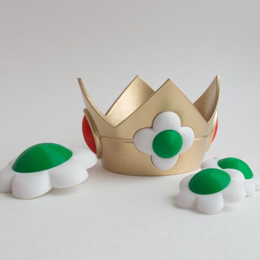 Princess Daisy Accessories – Crown, brooch, earrings from Super Mario Bros video game