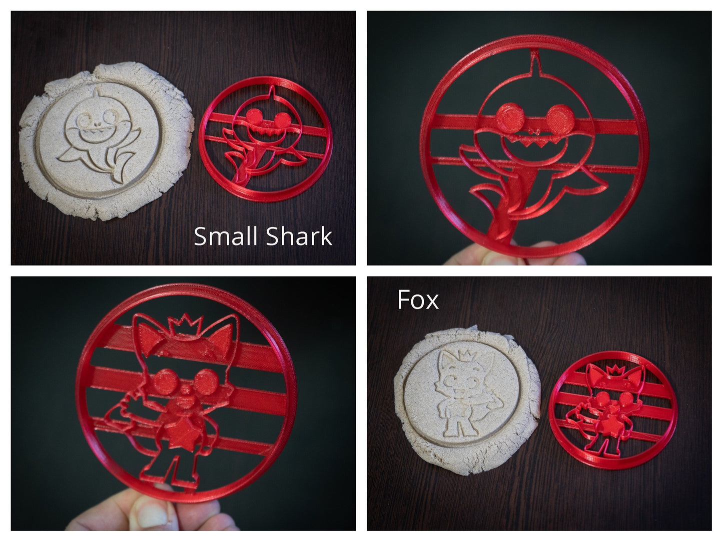Small Shark and Fox Cookie Cutter | shark birthday party - 3DPrintProps