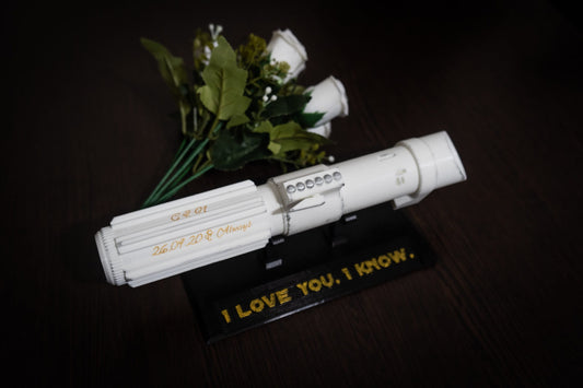 Star Wars Bridal Bouquet Holder | Pure White \ White Vintage \ Beige "antique" Wedding Bouquet Lightsaber Holder