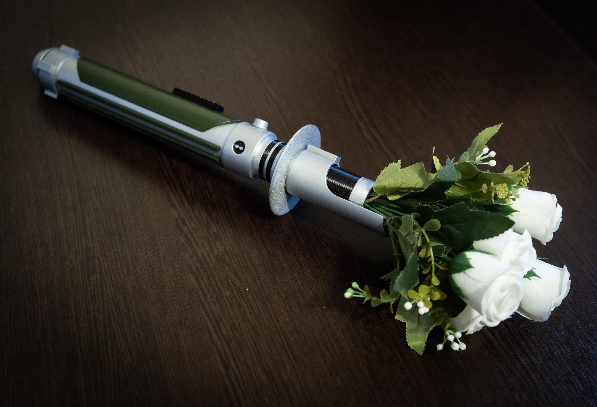 Star Wars Inspired Bridal Bouquet Holder Kanan Jarrus Lightsaber  | star wars wedding - 3DPrintProps