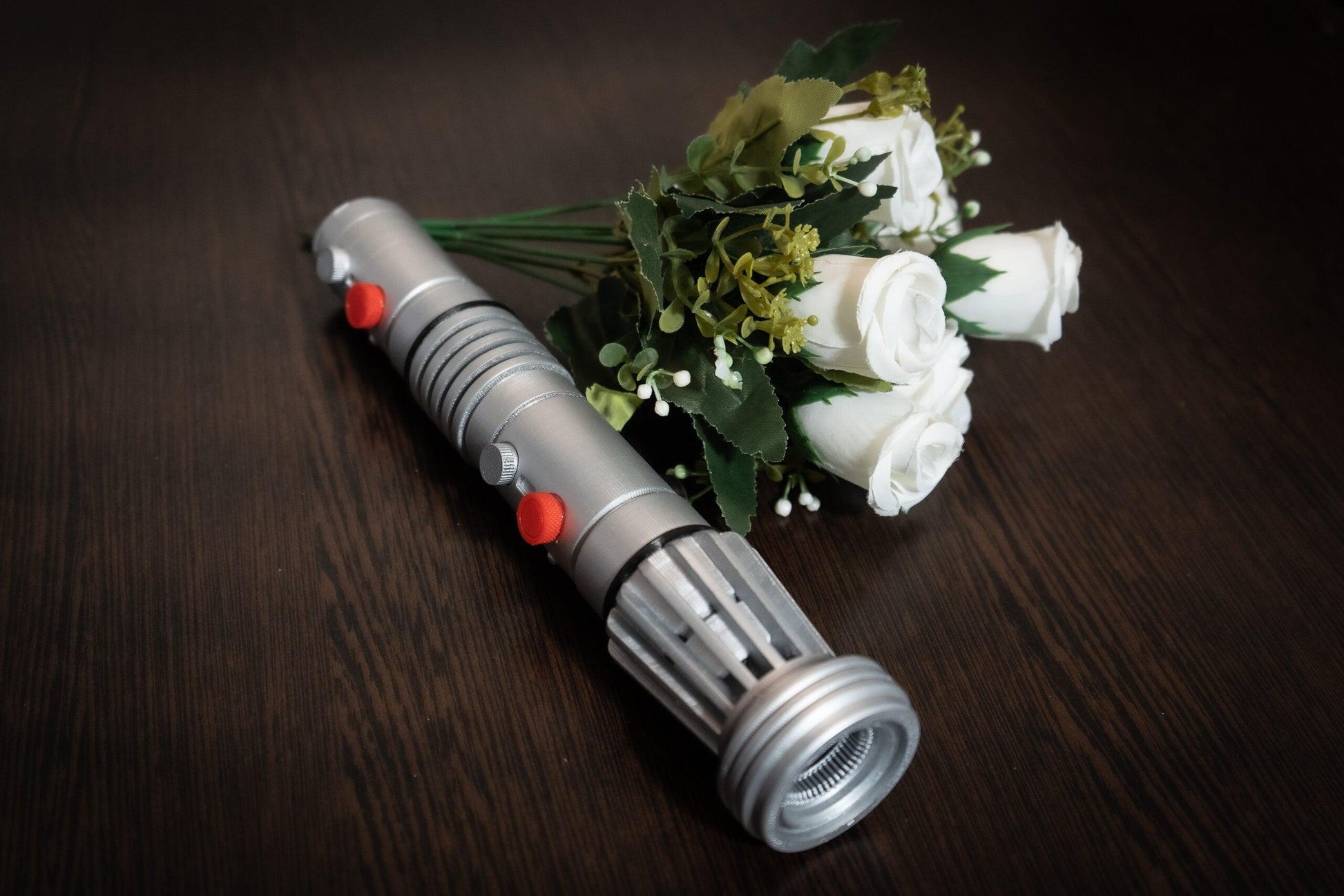 Star Wars Inspired Bridal Bouquet Holder | Wedding Bouquet Lightsaber Holder | Darth Maul Lightsaber Bouquet Holder | star wars wedding - 3DPrintProps