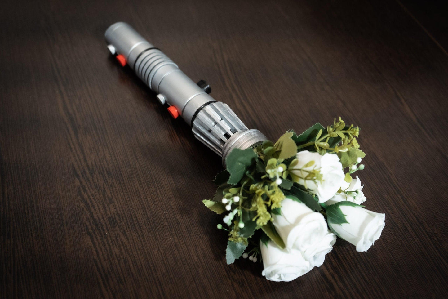 Star Wars Inspired Bridal Bouquet Holder | Wedding Bouquet Lightsaber Holder | Darth Maul Lightsaber Bouquet Holder | star wars wedding - 3DPrintProps