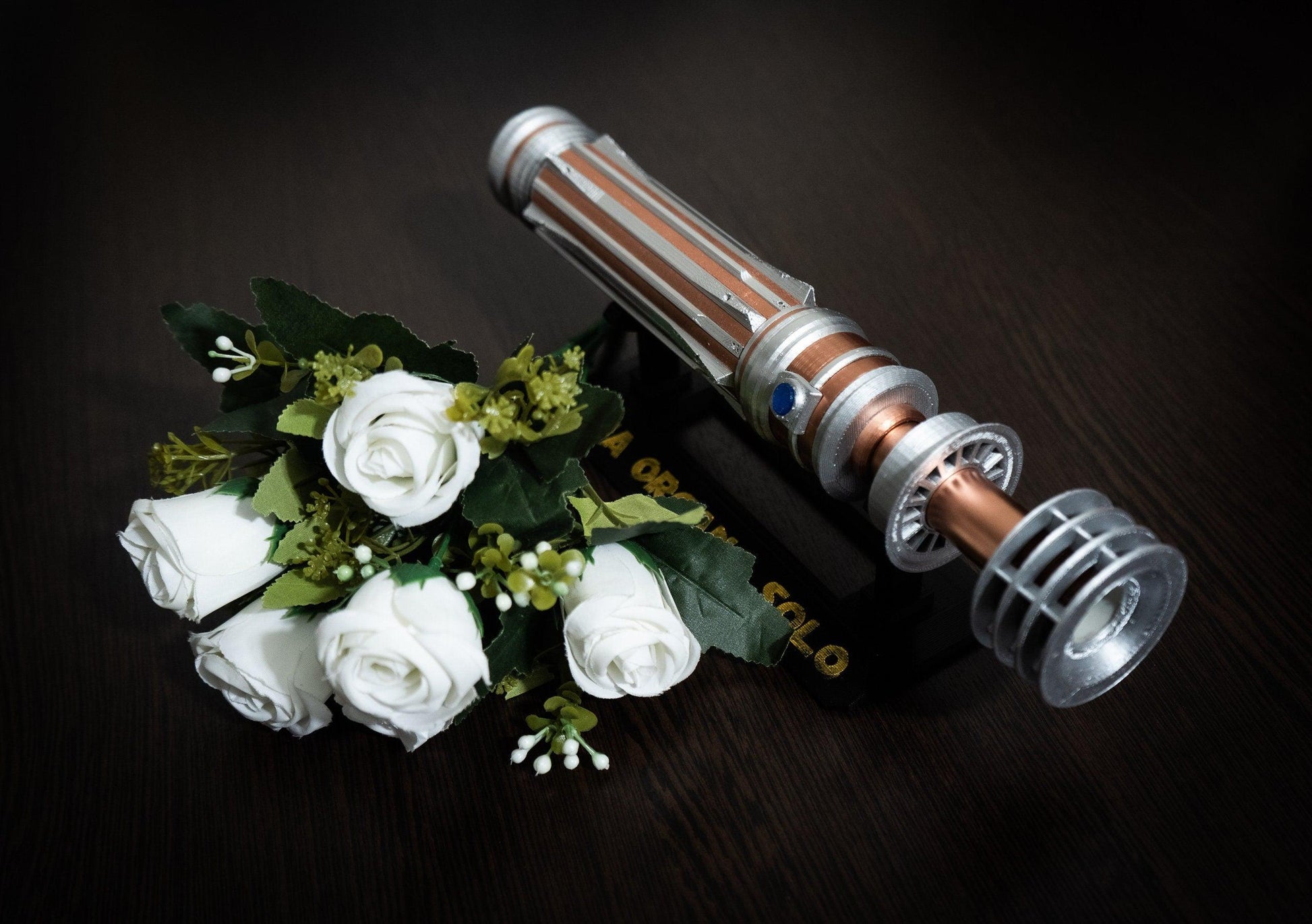 Star Wars Inspired Bridal Bouquet Holder | Wedding Bouquet Lightsaber Holder | Leia Lightsaber Bouquet Holder | star wars wedding - 3DPrintProps